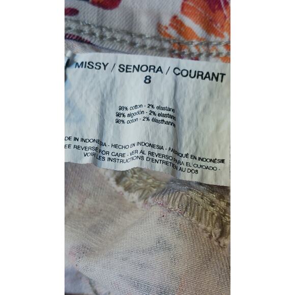 Bandolino Lisbeth Skinny Jeans Multicolor Floral Curvy Ankle Size 8 - Picture 5 of 10